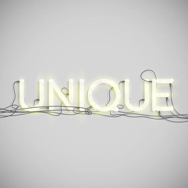 "Unique" made by neon type — Stock Vector