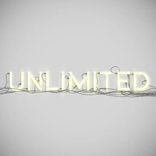 "Unlimited "made by neon type — стоковый вектор