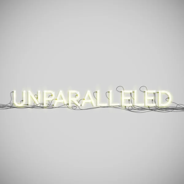 "Unparalelled" made by neon type — Stock Vector