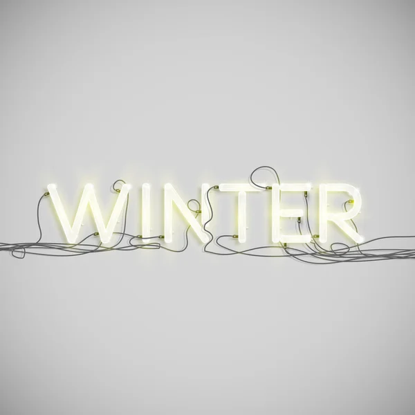"Musim dingin "dibuat oleh tipe neon - Stok Vektor