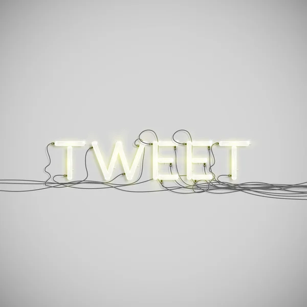 "Tweet "realizzato dal tipo neon , — Vettoriale Stock