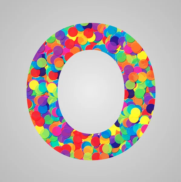 Colorful letter made by circles — Stock Vector