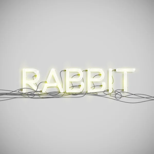 'RABBIT' hecho por neon font — Archivo Imágenes Vectoriales