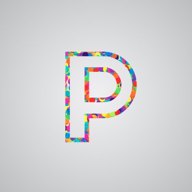 Renkli karakterlerinden bir yazı kümesi