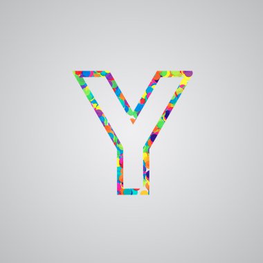 Renkli karakterlerinden bir yazı kümesi