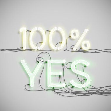 100 Evet, Neon yazı tipi tarafından yapılan