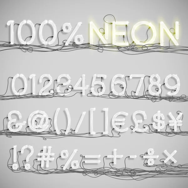 Gerçekçi neon alfabesi teller ile