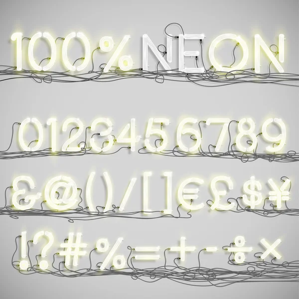 Gerçekçi neon alfabesi teller ile