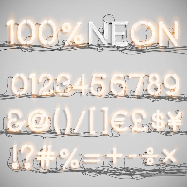 Gerçekçi neon alfabesi teller ile