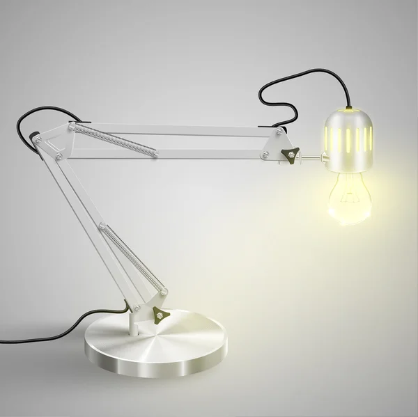 Realistic metal table lamp — Stock Vector
