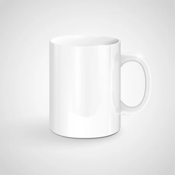 Tasse blanche réaliste — Image vectorielle