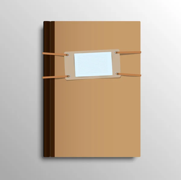 Notebook realista marrom — Vetor de Stock