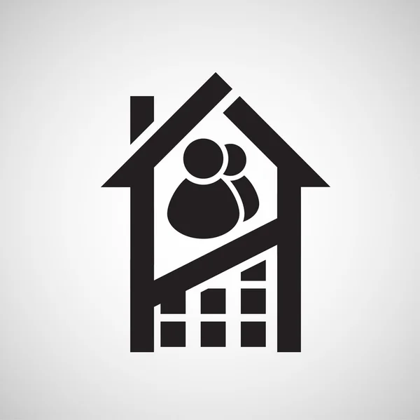 Accommodation icon with people — Stock Vector