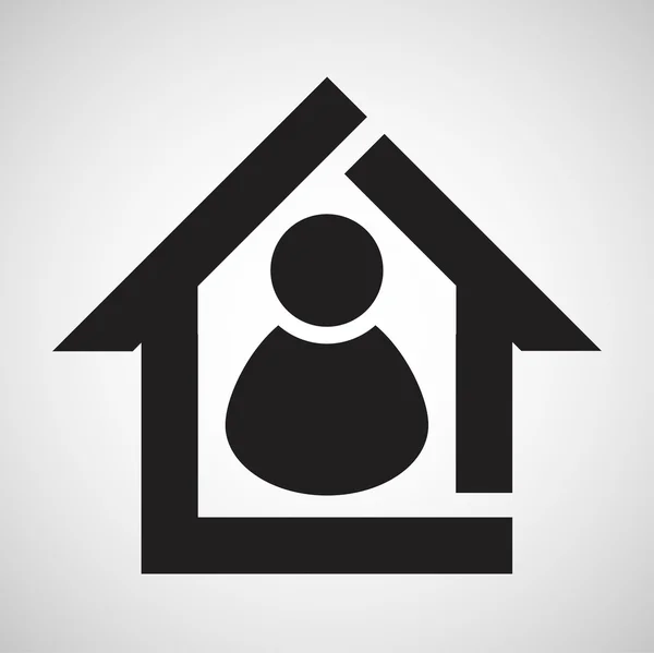 Icono de alojamiento con personas — Vector de stock