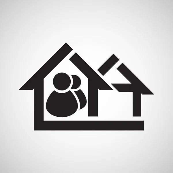 Accommodation icon with people — Stock Vector