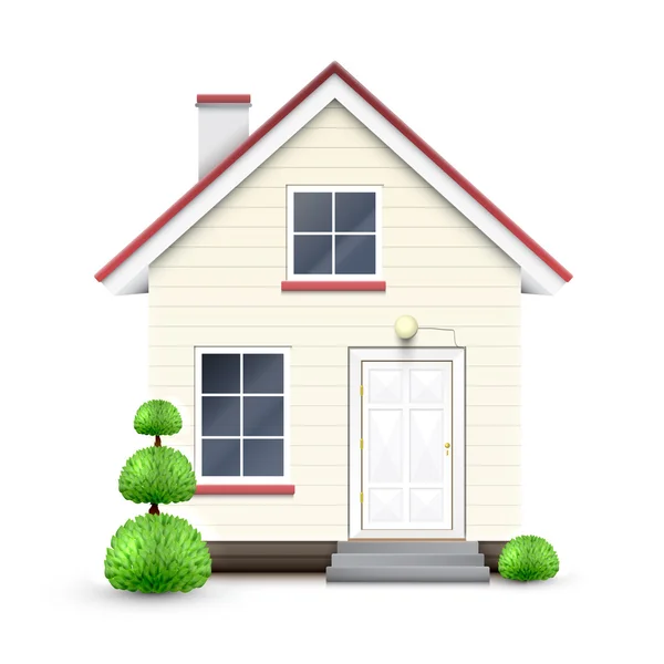 Realistic house on white background — Stock Vector