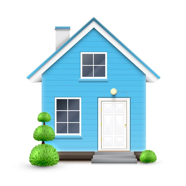 Realistic house on white background — Stock Vector