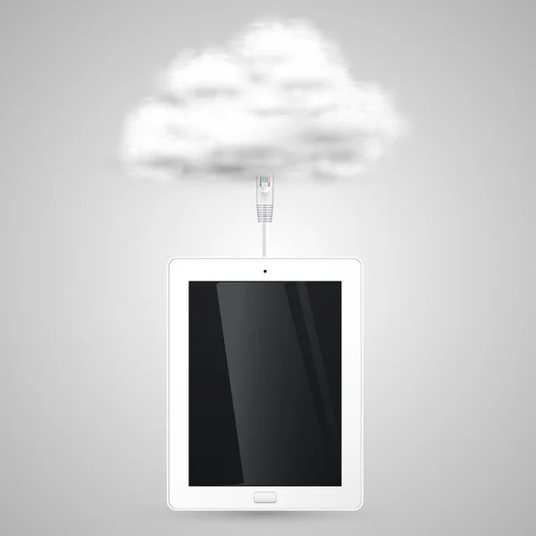 Tablet se připojuje k mraku — Stockový vektor