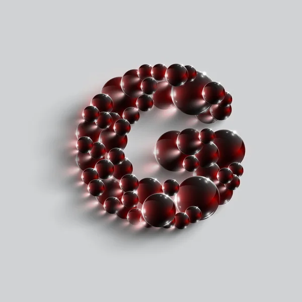 Une lettre G faite par des sphères rouges — Image vectorielle