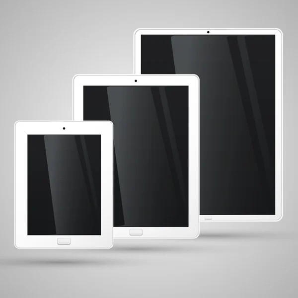 Farklı boyutlarda beyaz bir Tablet — Stok Vektör
