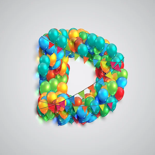 Fonte colorida feita por balões — Vetor de Stock