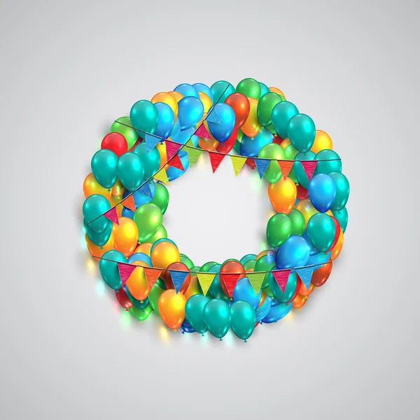 Fonte colorida feita por balões —  Vetores de Stock