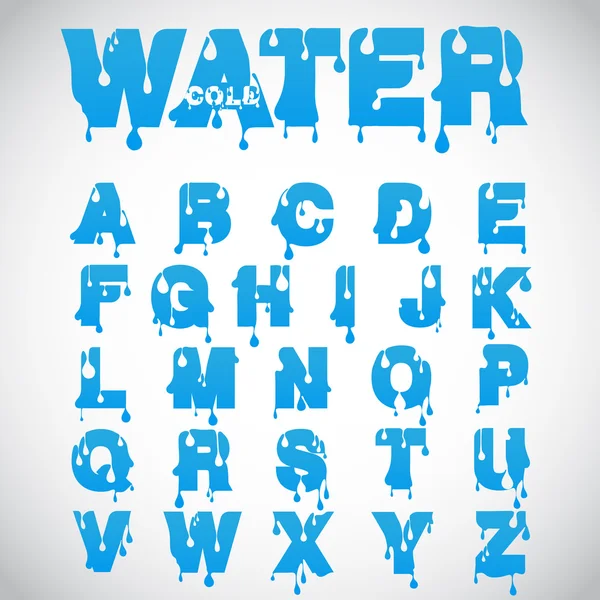 Water stroom lettertype — Stockvector