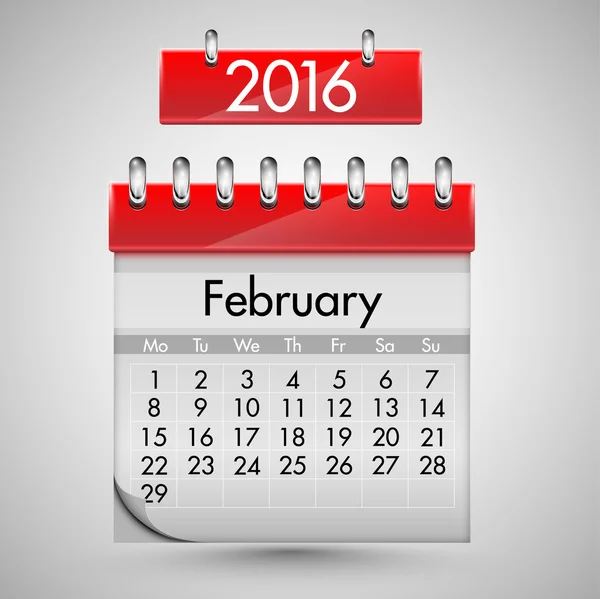 Kalendář 2016 — Stockový vektor