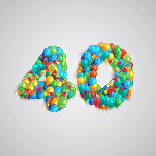 Πολύχρωμο αριθμό από μπαλόνια — Διανυσματικό Αρχείο