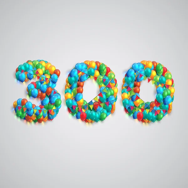 Número colorido feito por balões —  Vetores de Stock