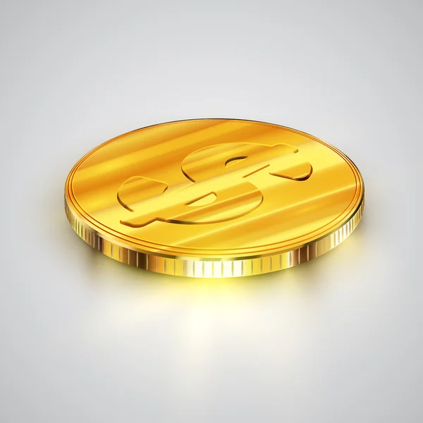 Złota moneta realistyczne — Wektor stockowy