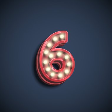 numara altı neon ile elektrik ampulleri