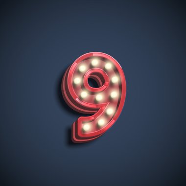 dokuz neon ile elektrik ampulleri numara