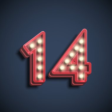 neon ile on dört elektrikli ampul sayısı