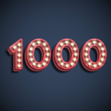 bin neon elektrik ampuller ile