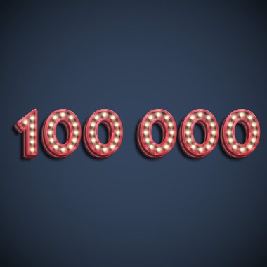 neon elektrik ampuller ile yüz bin