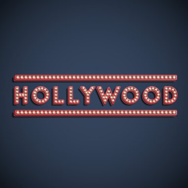 Elektrik ampulleri ile Hollywood yazı tipi