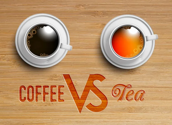 Реалистичные чашки чая и кофе — стоковый вектор
