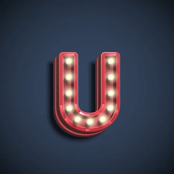 Parlak neon elektrik ampulleri harfle — Stok Vektör