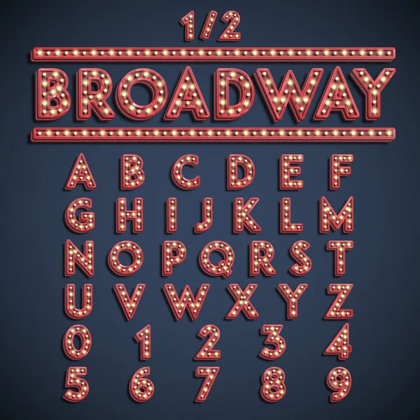 Broadway yazı tipiyle elektrik ampulleri