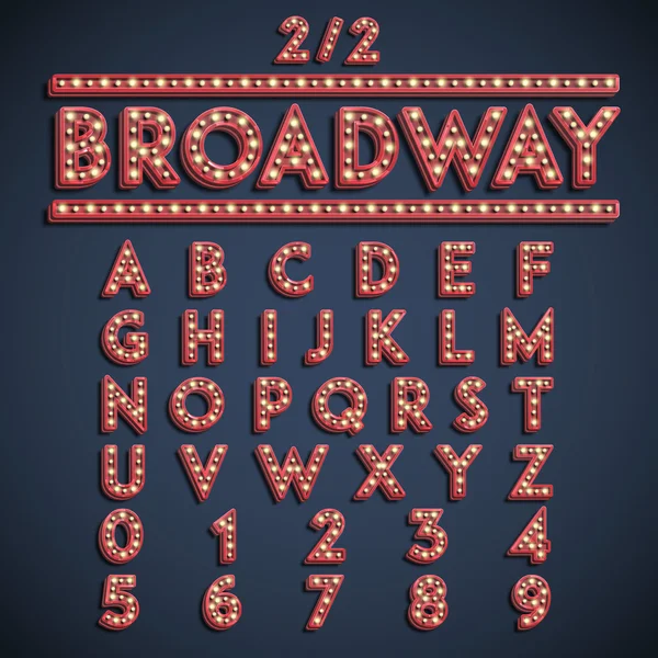 Broadway yazı tipiyle elektrik ampulleri