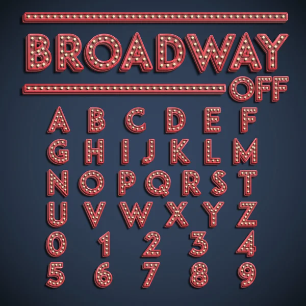Broadway yazı tipiyle elektrik ampulleri