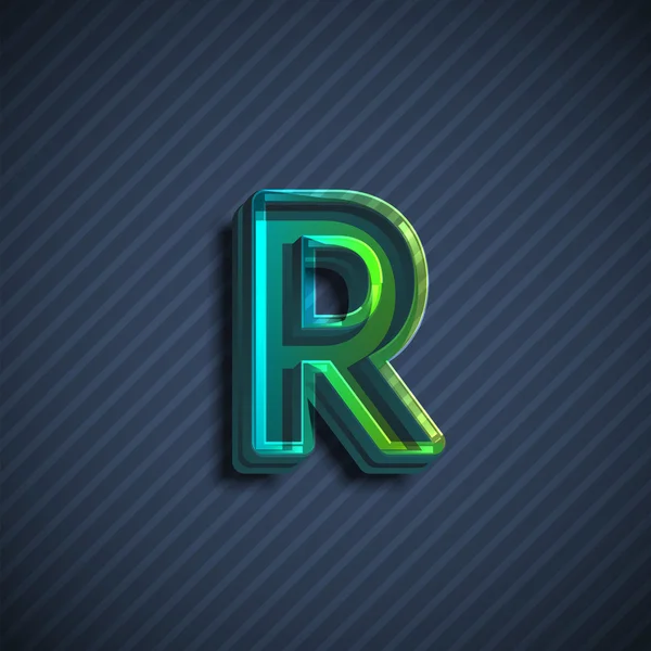 Glassy realistische brief lettertype — Stockvector