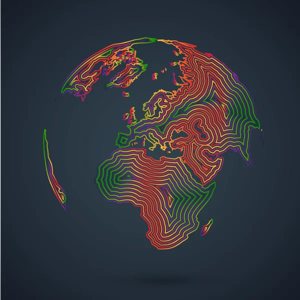 Mappa colorata del mondo — Vettoriale Stock