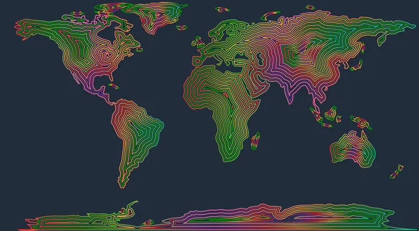 Mappa colorata del mondo — Vettoriale Stock