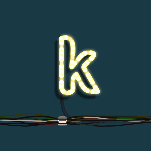 Neon garland mektup telleri ile — Stok Vektör
