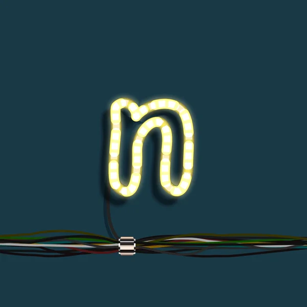 Neon věnec dopis s dráty — Stockový vektor