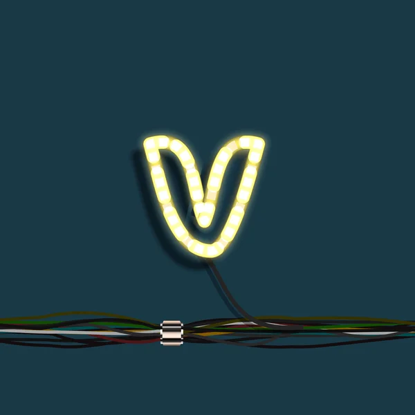 Neon věnec dopis s dráty — Stockový vektor