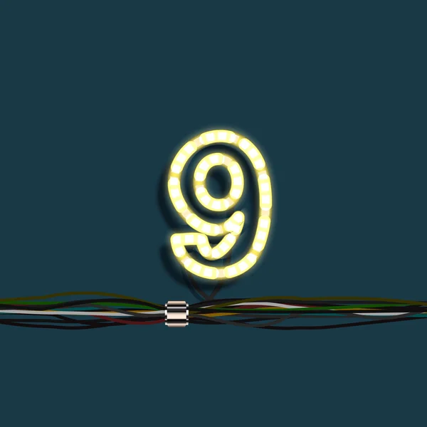 Neon garland nummer — Stock vektor