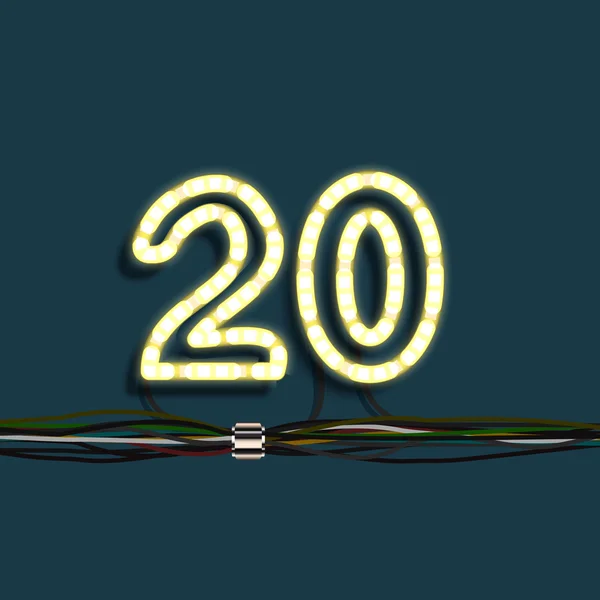 Numéro de guirlande néon — Image vectorielle